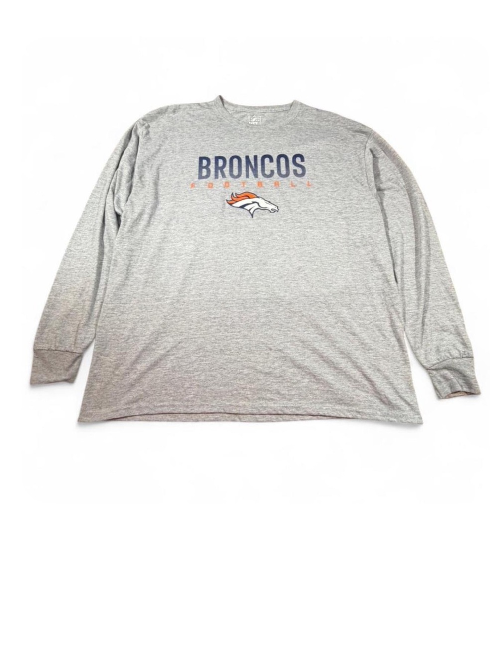 Denver Broncos Long Sleeve Tee Gray NFL Football Shirt Size XL